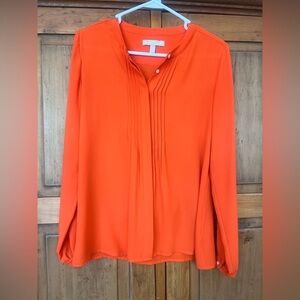 Banana Republic XS Crepe Long Sleeve Orange Blouse